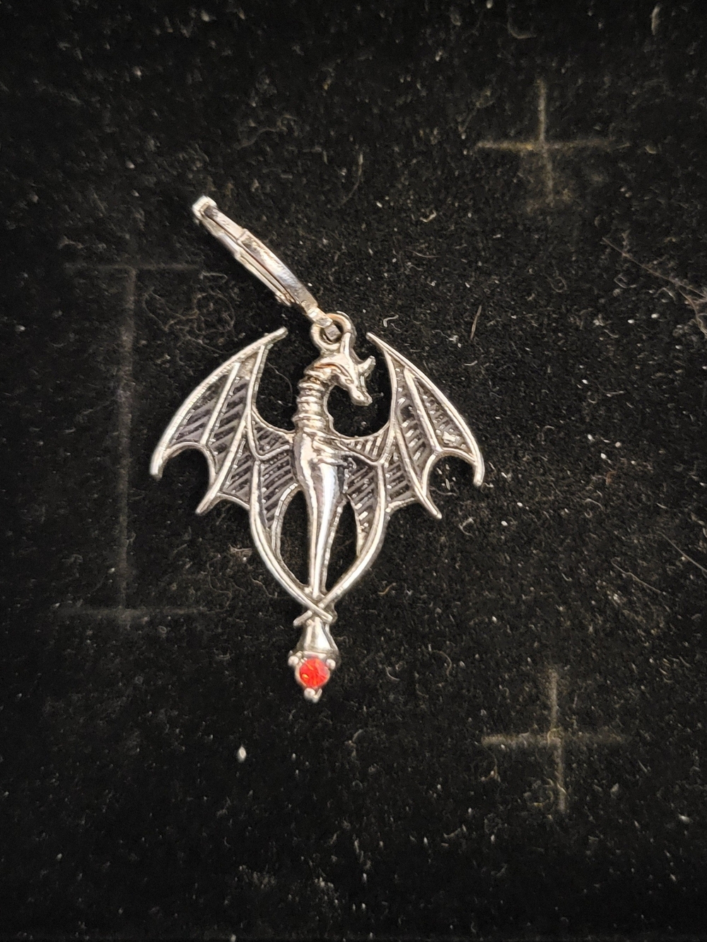 Dragon Spirit Pendant with Red Accent. Goth